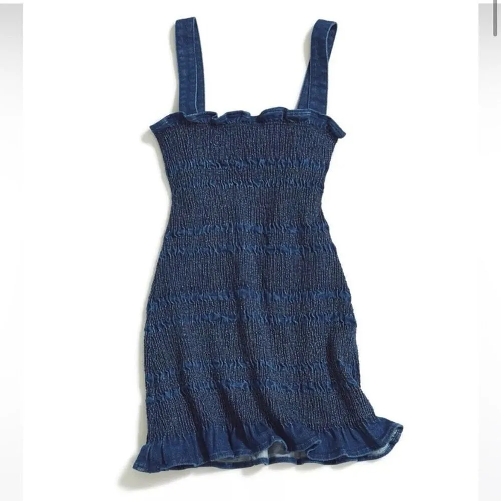 Urban Outfitters denim smocked mini dress size 6 - Image 11
