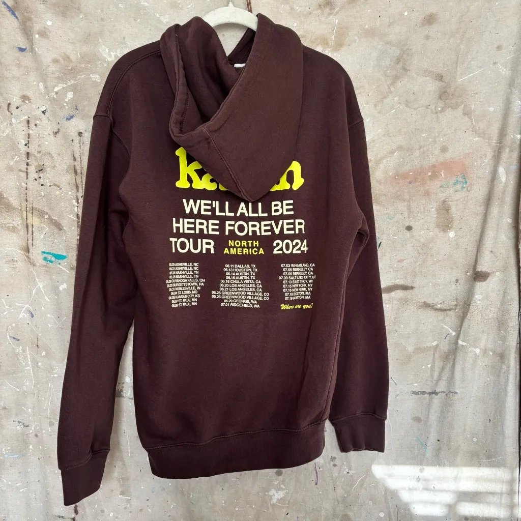 Noah Kahan We'll All Be Here Forever 2024 Tour Hoodie Brown - Image 4