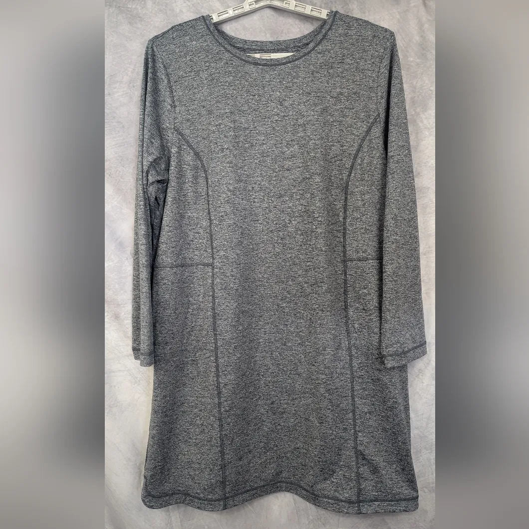 J. Jill Size XL Fit Marled Shirttail Dress Gray/Black Heather Gray - Image 2