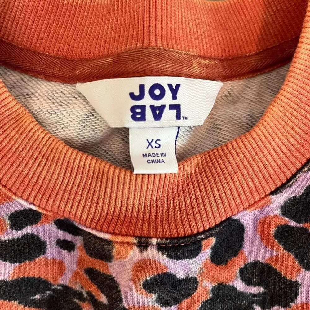 Joy Lab Cheetah Print Cropped Workout High Low Sweatshirt - Size XS - Image 7