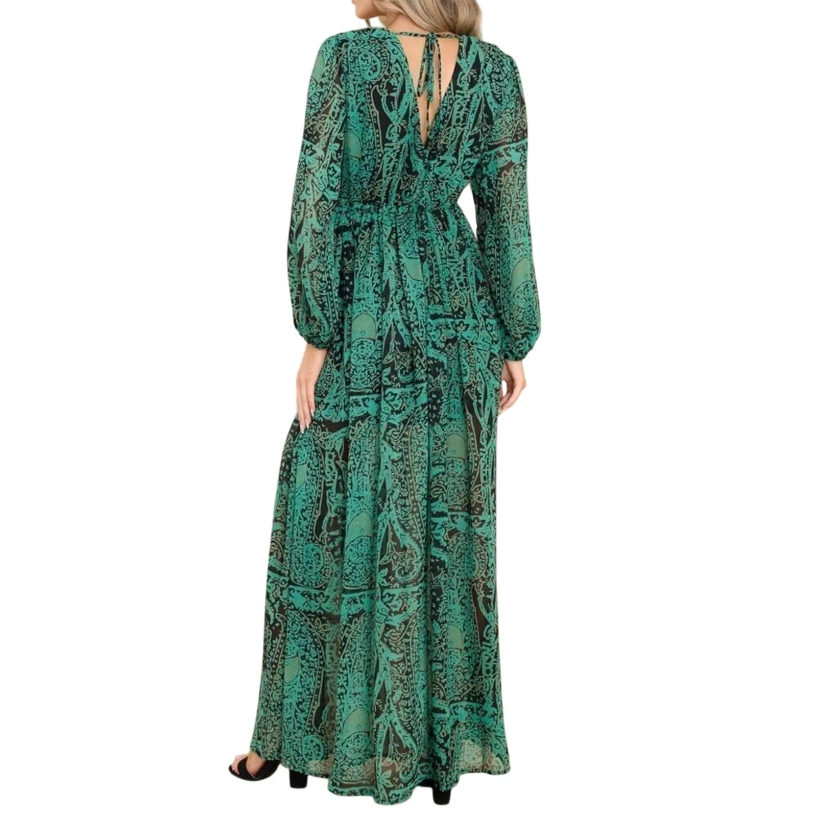 AAKKA Magical Maiden Long Sleeve V-Neck Maxi Dress, Size S, New without Tag - Image 4