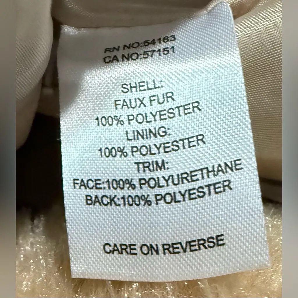 Marc New York Tan Fur / Teddy Jacket - Black Faux Leather Trim Coat Size‎ Large - Image 5