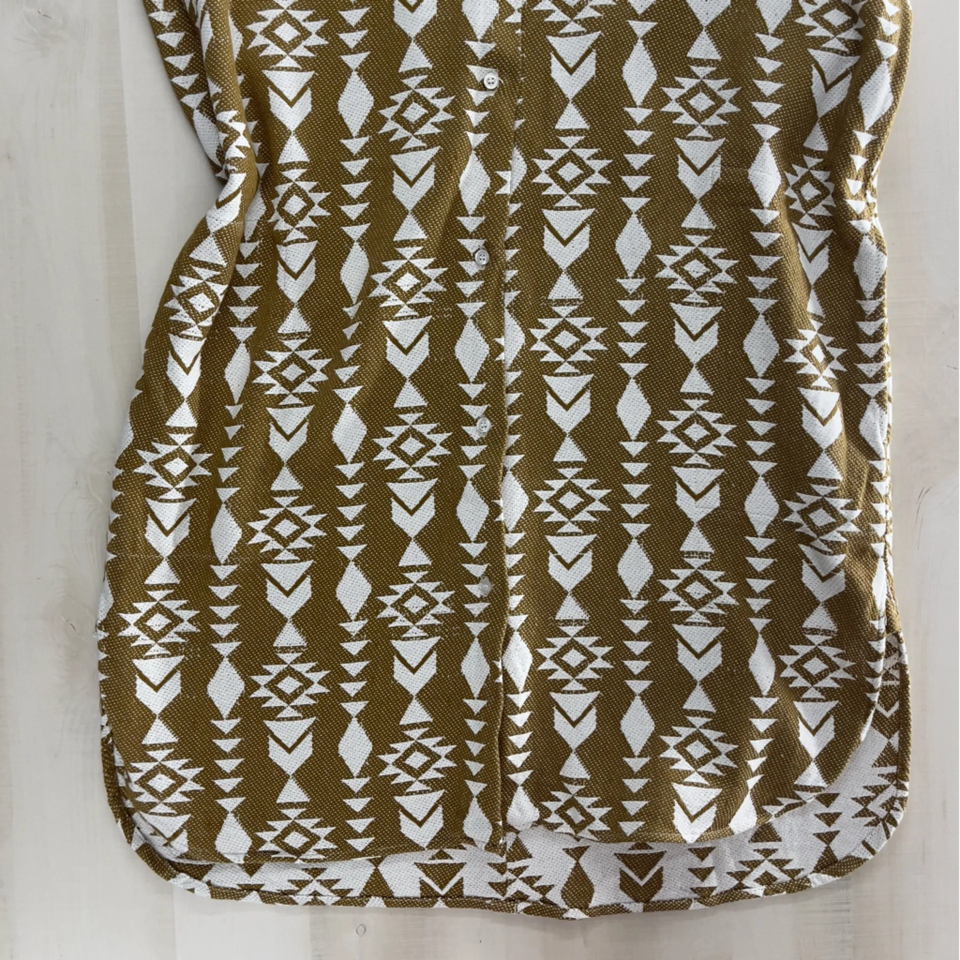 SBJ AUSTIN high end cotton printed Aztec handmade dress women’s casual White Size undefined - Image 11