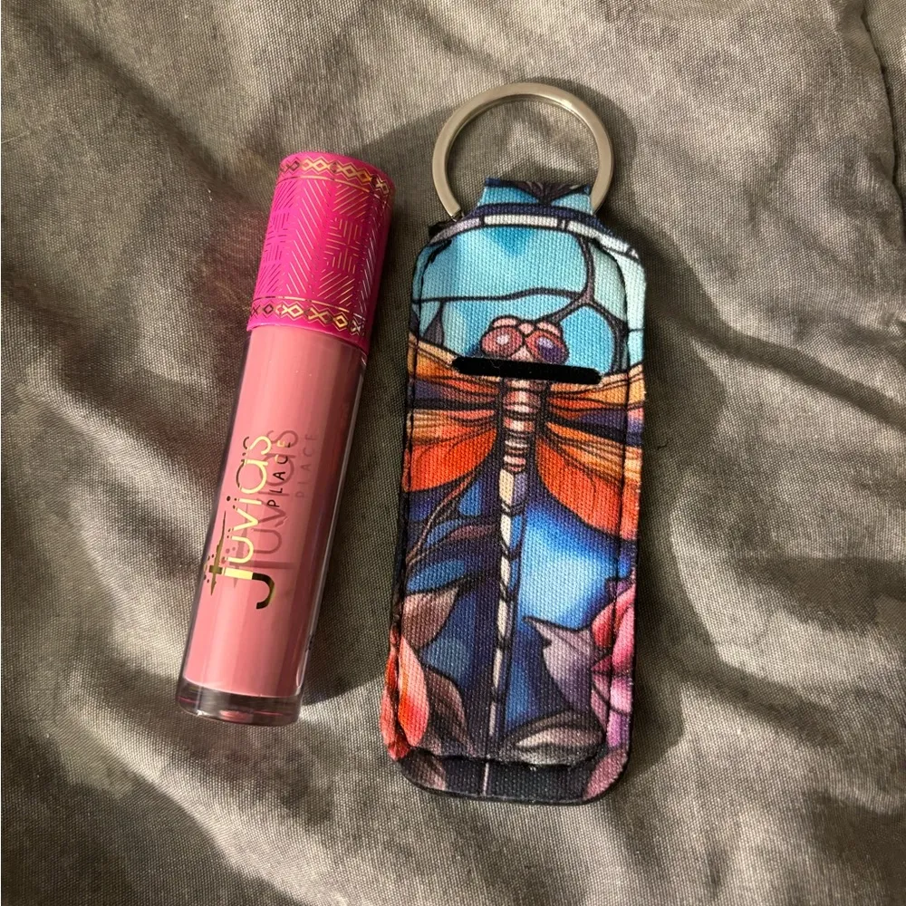 NWOT Dragonfly lipstick/lip gloss holder keychain Blue - Image 8
