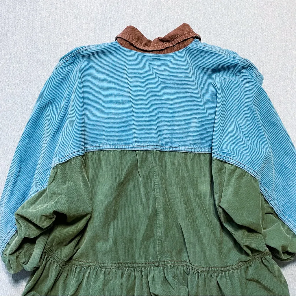 Free People Wild Roads Mini Button Down Puff Sleeve Babydoll Pocket Dress Size S - Image 7