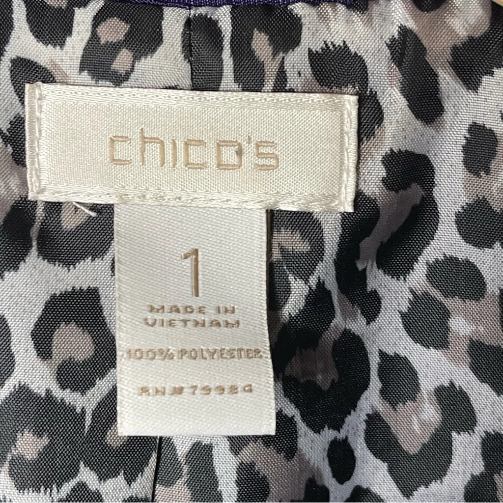 Chico's Textured Single Button Zipper Blazer Jacket (Royal Purple) - 1 (medium) - Image 9