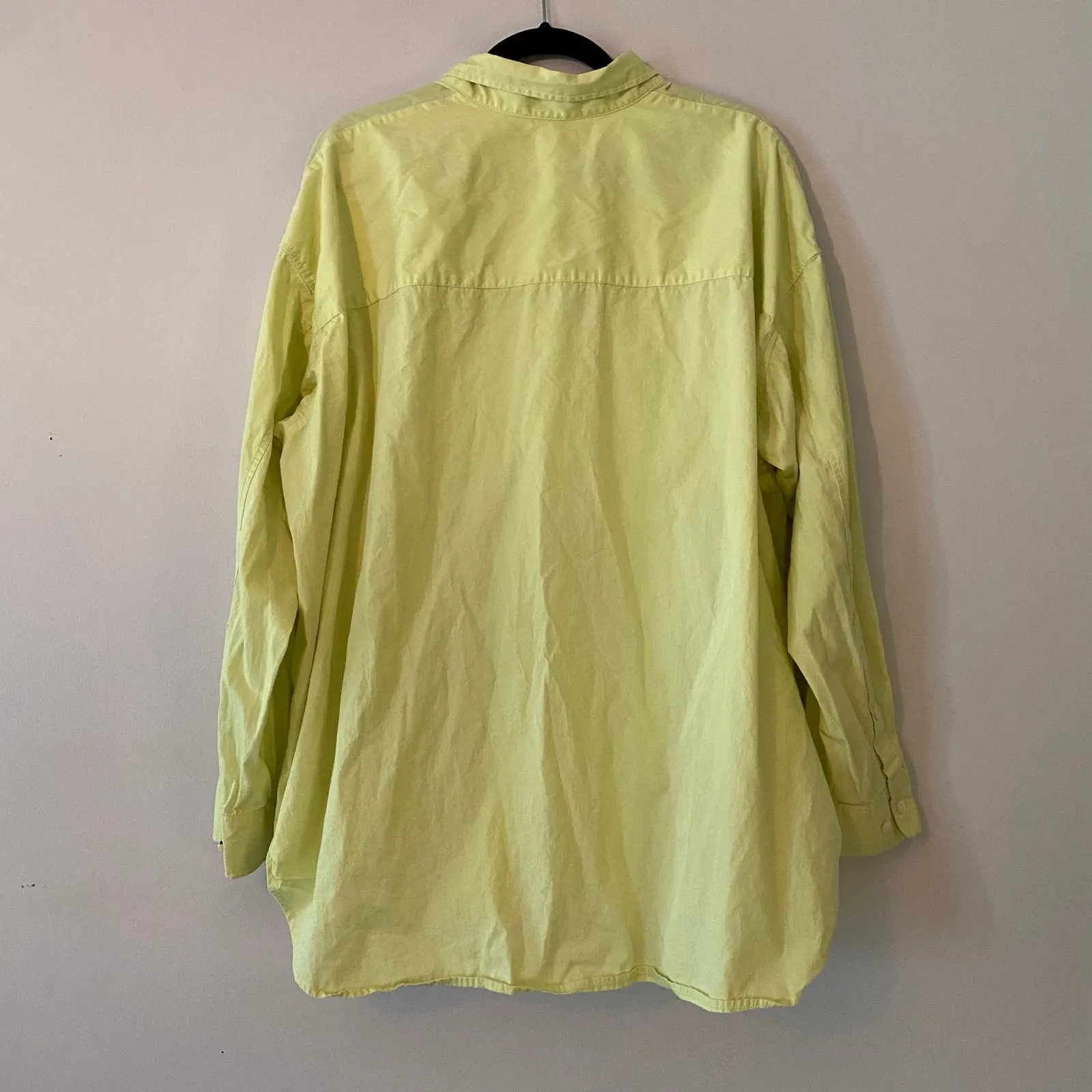 Wilfred Free Chartreuse Green Oversized Button Down Shirt Cotton Women's Large - Image 7