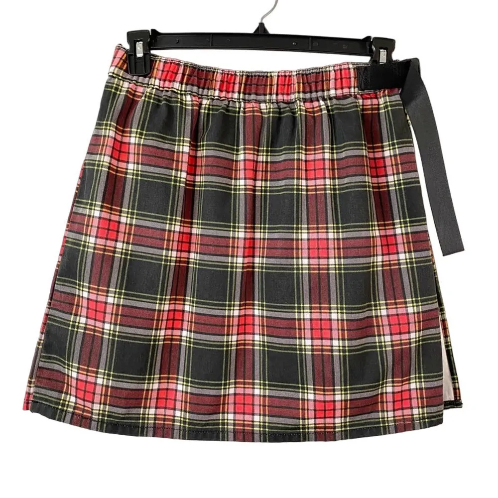 NEW BP Women's Size Small Red Black Plaid Be Proud Plaid Pleated Skirt - Image 2