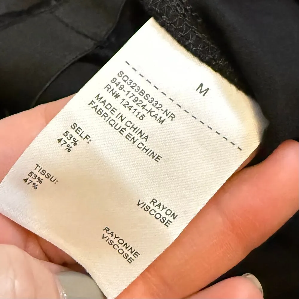 Sophie Rue Women’s Medium Black Satin Flare Pants Party Cocktail Holiday Chic - Image 8