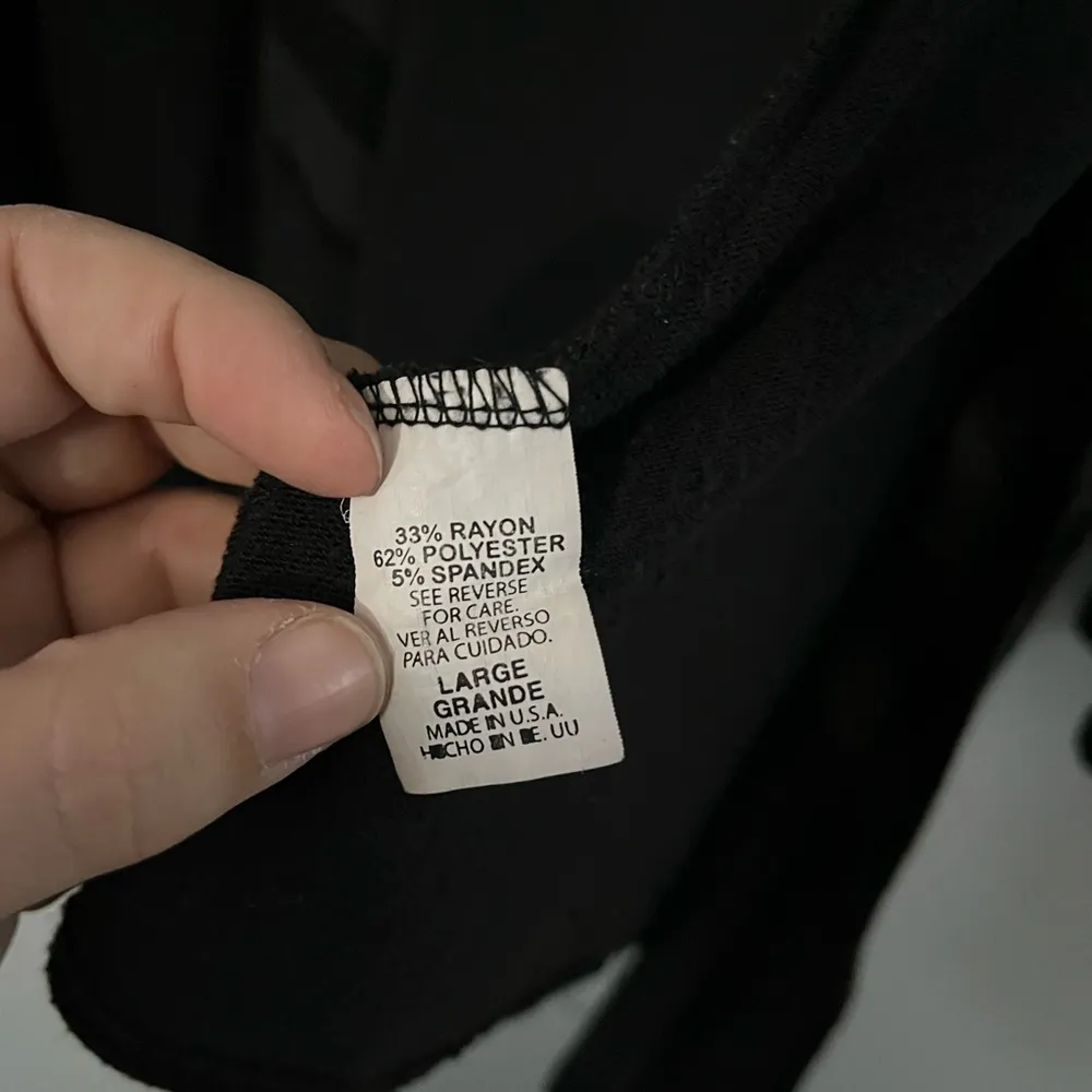 Carol Rose black waterfall open front Cardigan Sweater size large - Image 4