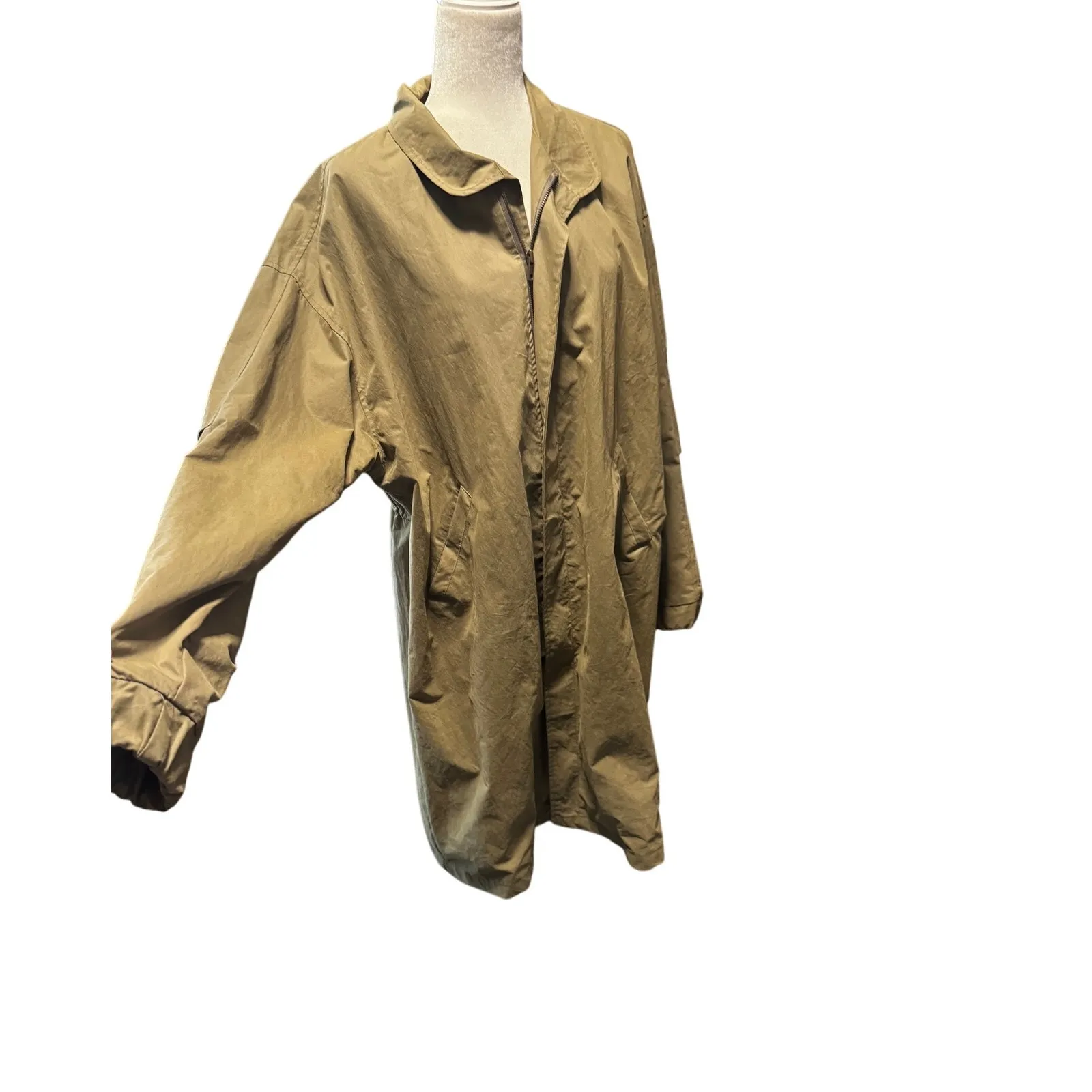 OAK + FORT Oversized Utility Coat Khaki, Minimalist Modern Size Small Oversized Green - Image 5