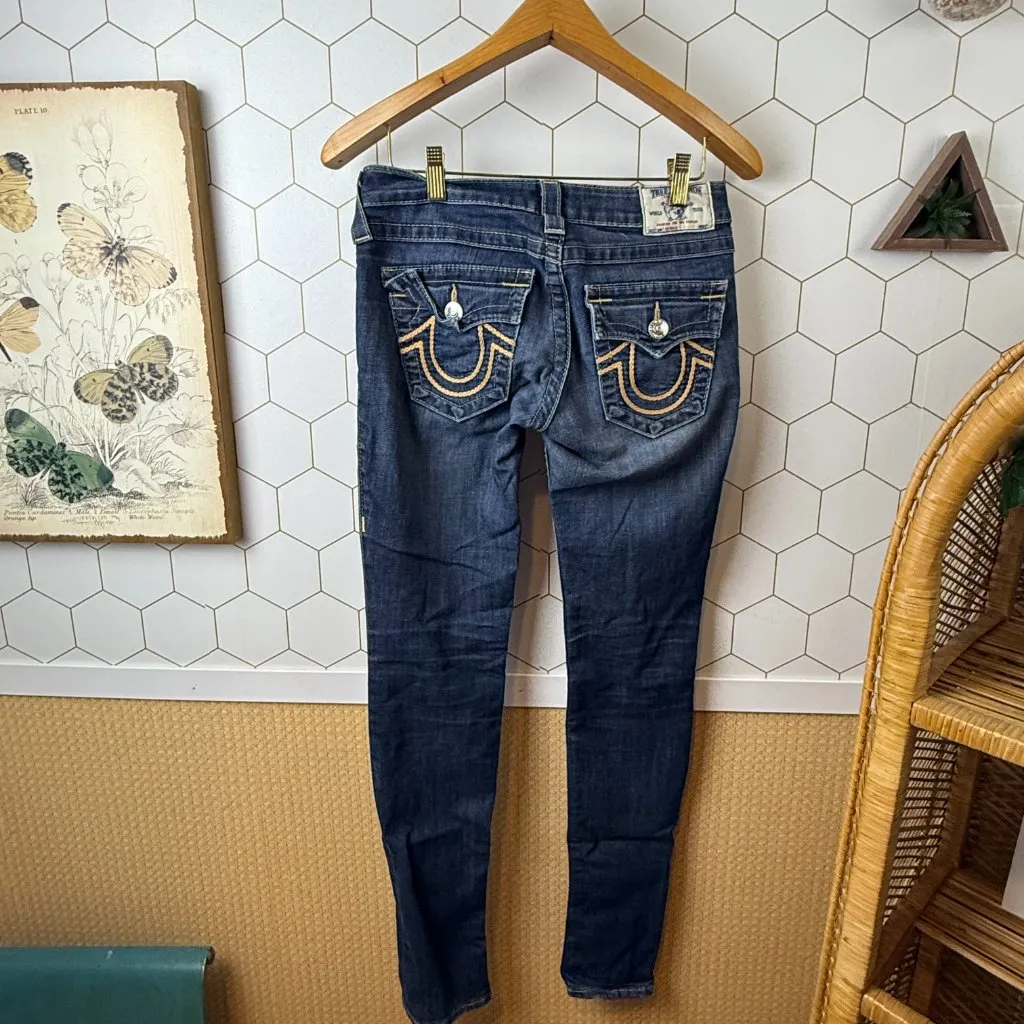 True Religion Low Rise Dark Wash Skinny Jeans - Size - 26 - Image 3