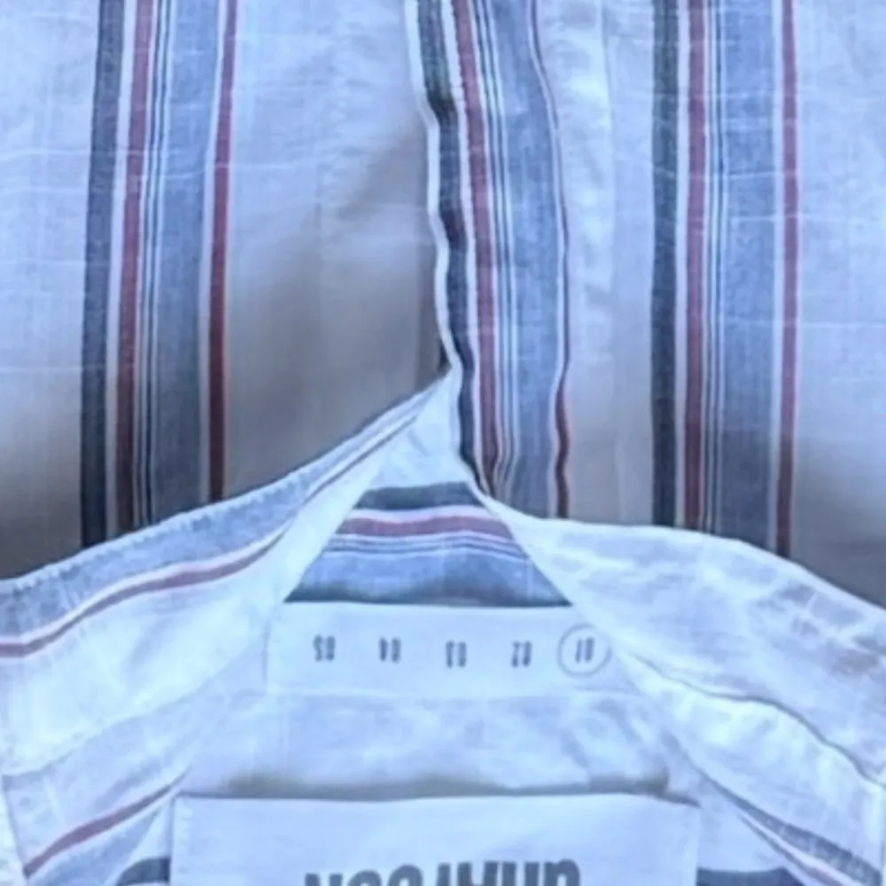 Grayson The Hero Button Down Shirt Blue White Red Stripes By Frank & Eileen - Image 8