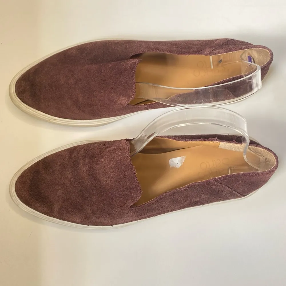 Franco Sarto Mitchell Maroon Burgundy Suede Slip On Sneaker Loafers 8.5 - Image 6
