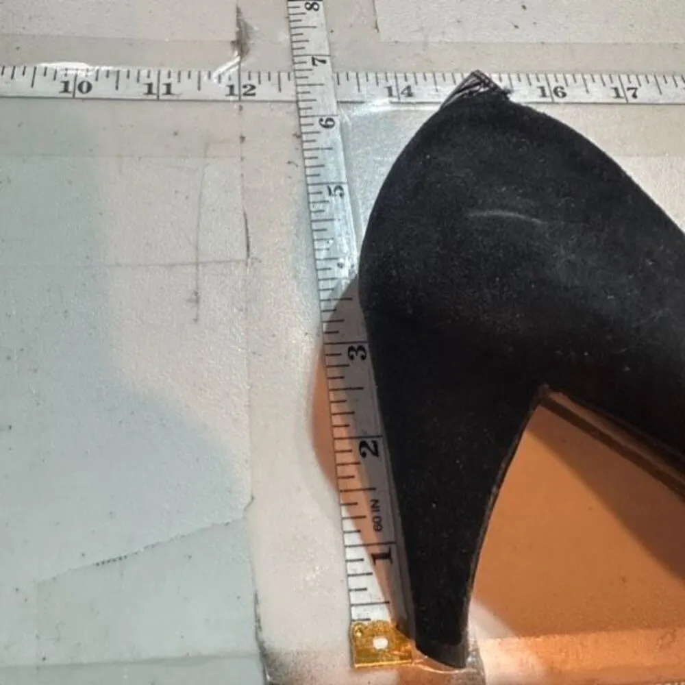 Jil Sander Women's Velvet Leather Trim Pointed Toe Pump Heel Shoes Black Size 36 - Image 14