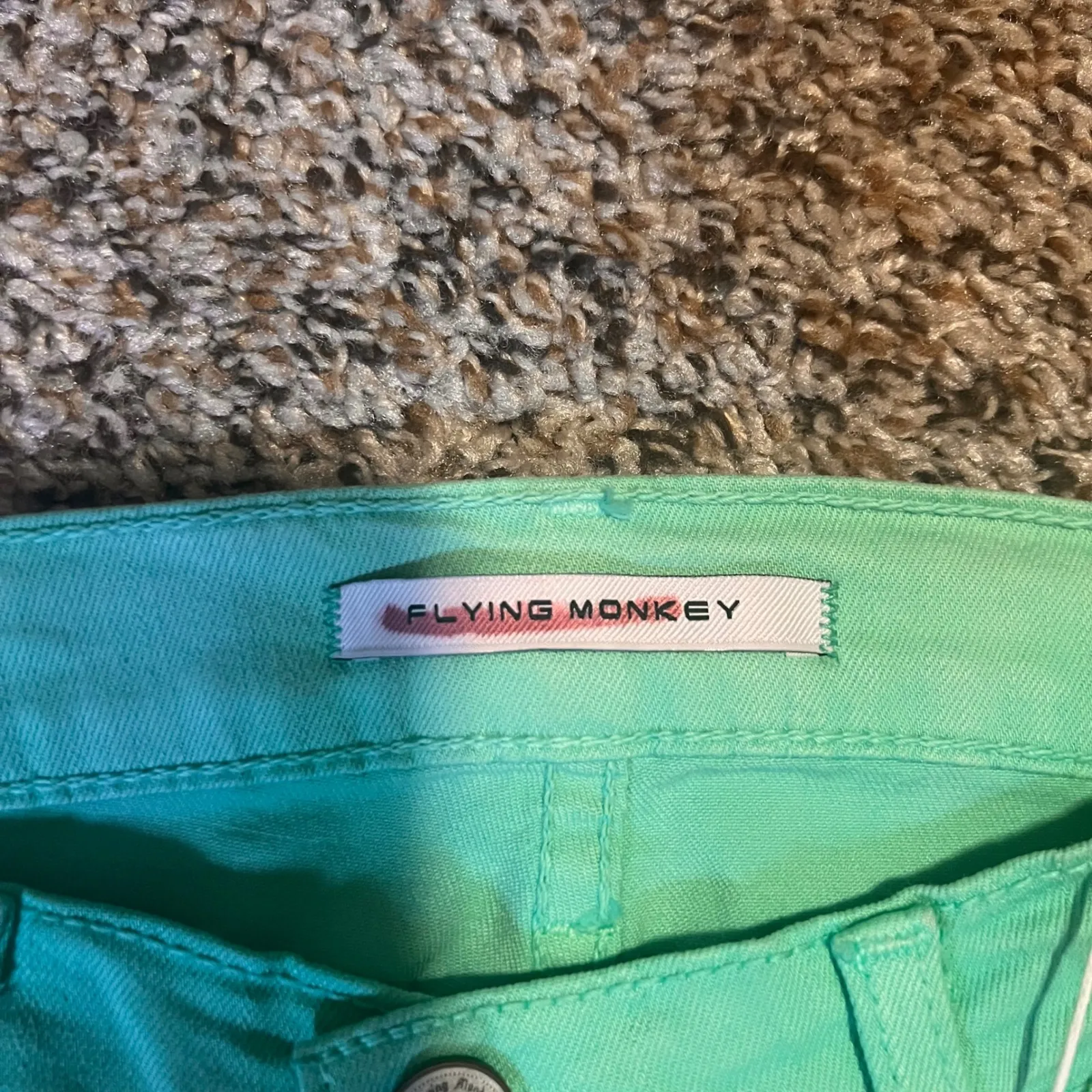 Flying Monkey Women Jeans Mint Green Distressed Skinny‎ Size 29 - Image 2