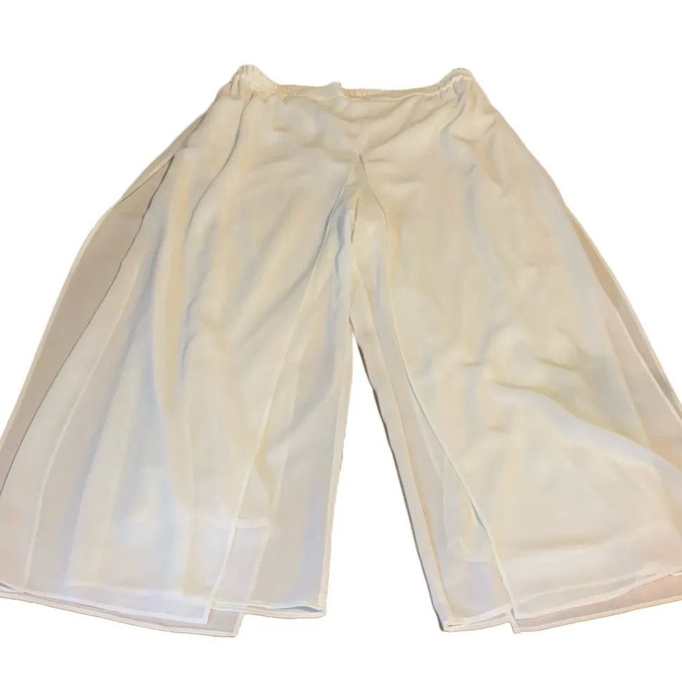 J.R. NITES A VINTAGE CREAM SPLIT LEG CHIFFON EVENING WEAR TROUSERS NWT (20W) - Image 11