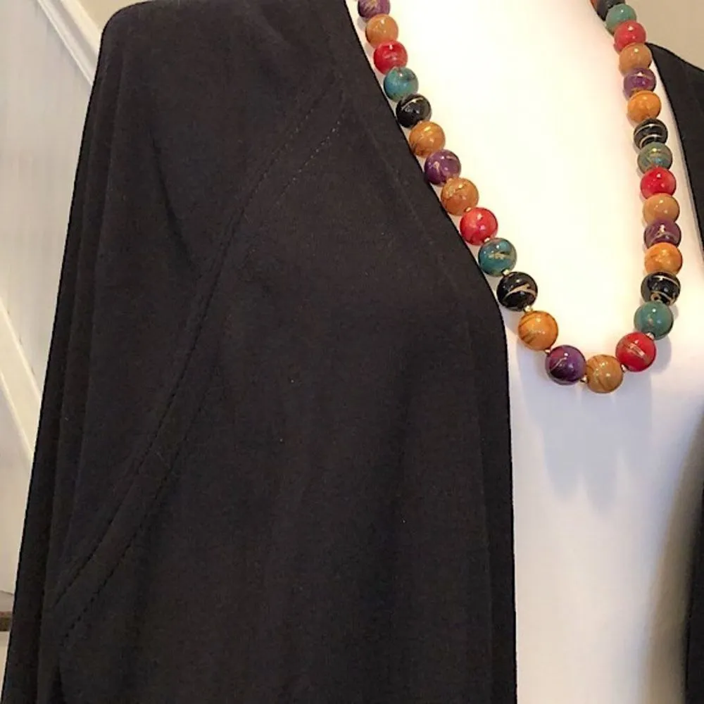 ANN TAYLOR Ladder Stitch Detail Flat Knit Open Black Cardigan Sz 2XL - Image 10