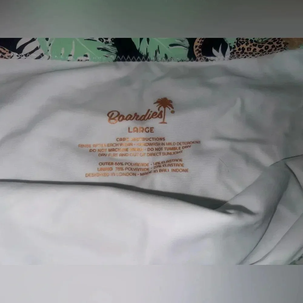 Boardies Women's High Waisted Bathing Suit Bottoms,Cheetah,Palm Tree,Size L,NWT Green Size L - Image 7