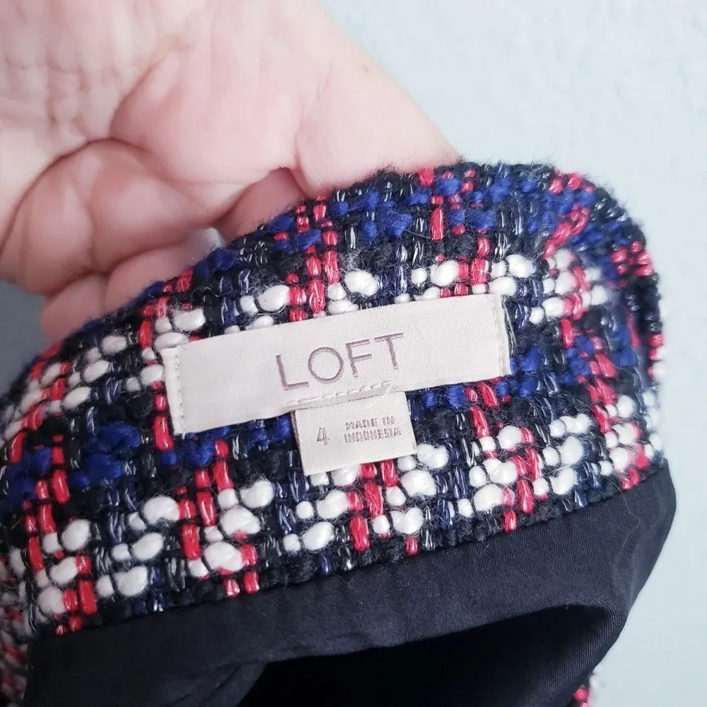 LOFT Tweed Big Button Down Skirt - Image 6