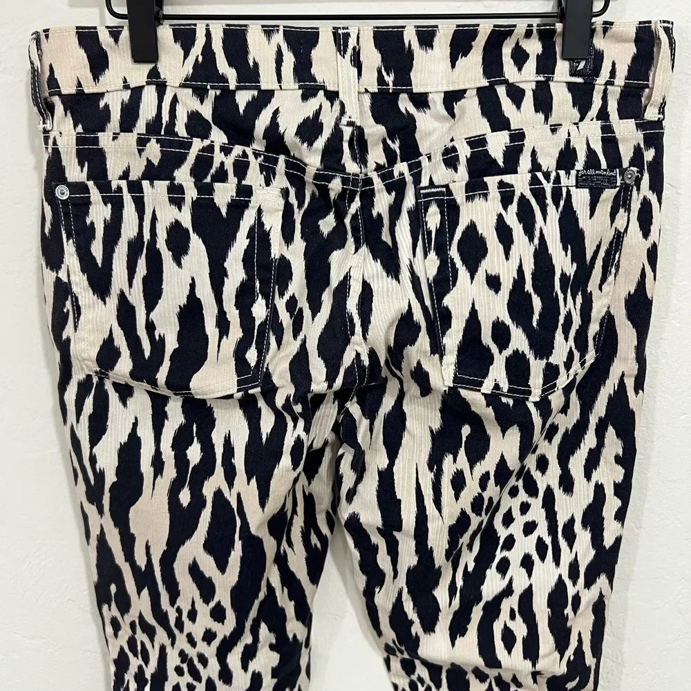 7 For All Mankind The Skinny Woman Ikat Leopard Print Jeans Size 30 - Image 74