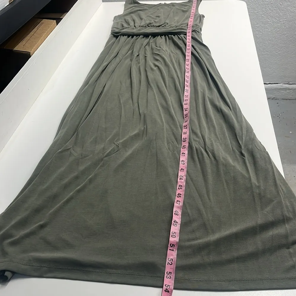 NWT green maxi dress versatile sleeveless soft flowy comfortable preppy dress xs - Image 9