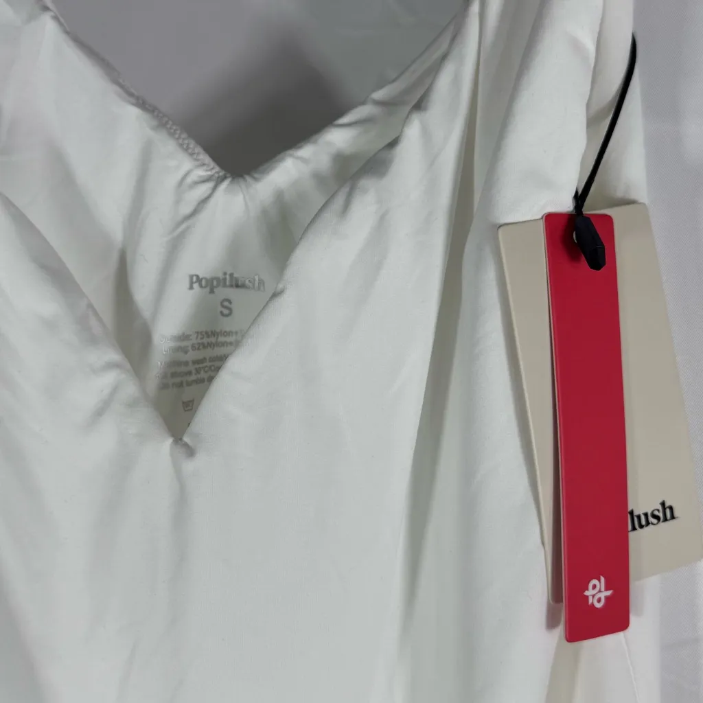 NWT Popilush Deep V Neck Backless Tummy Control Shapewear Bodysuit Small White - Image 5