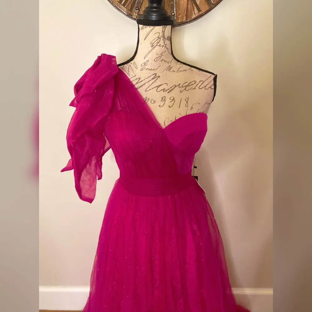 Magenta hot pink prom dress a - Image 3
