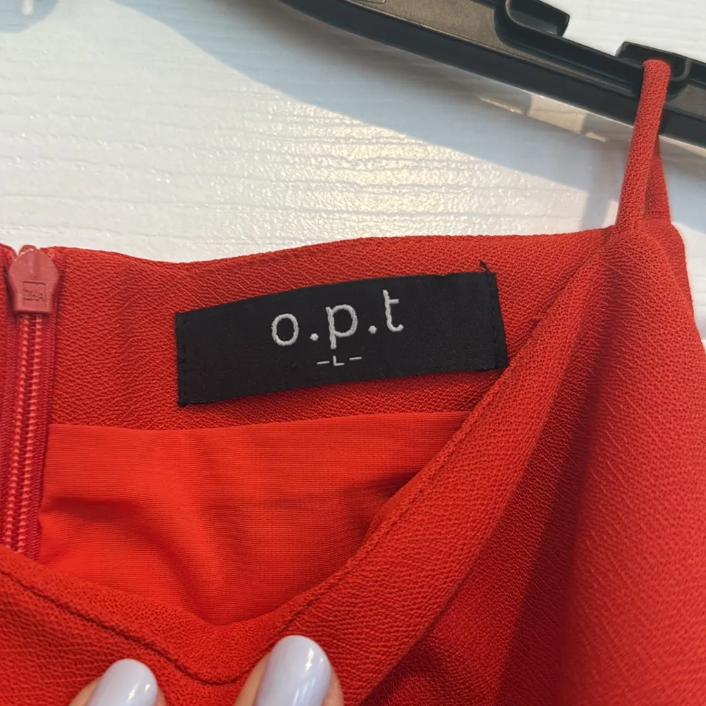 O.P.T. Rue Red High Neck Midi Dress Size Large from Few Moda - Image 7