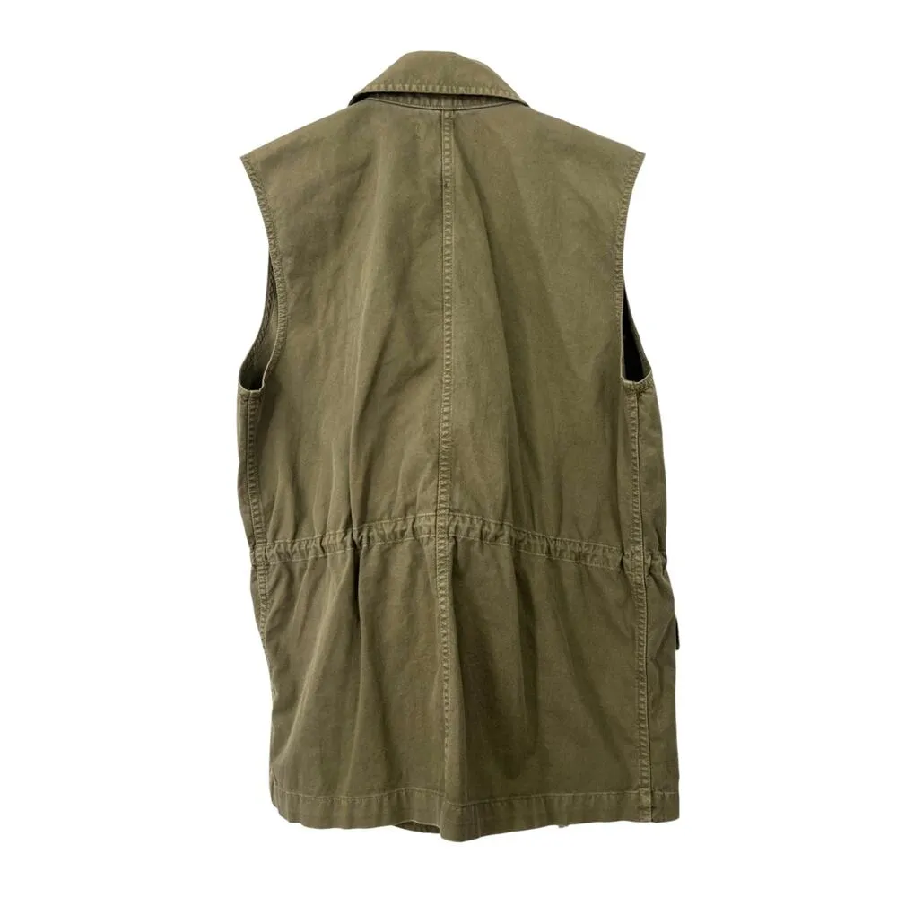 Madewell | S | Army Green Oversized Cinch Waist Sleeveless Utility Cargo Vest - Image 4