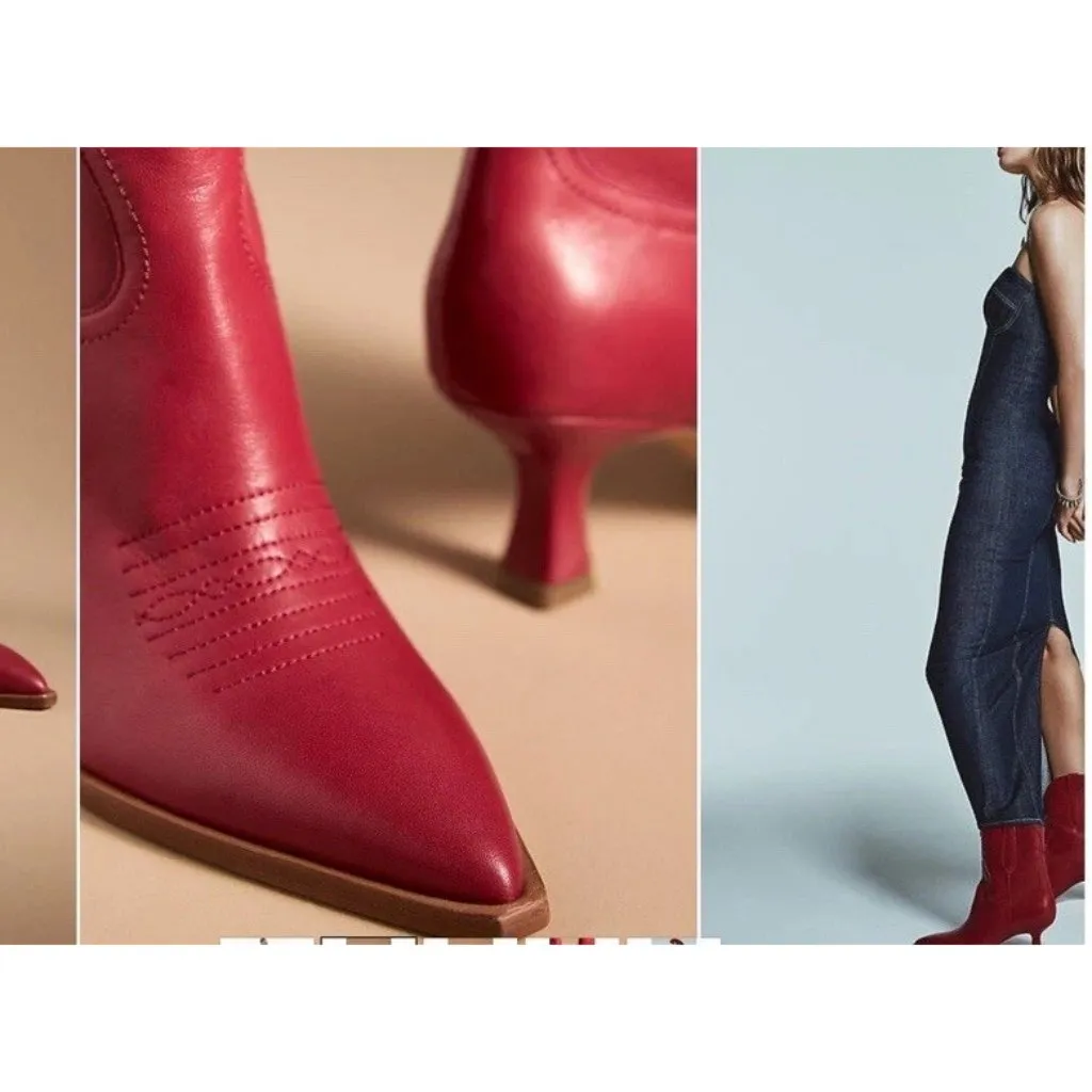 Dolce Vita Women's Size 8.5 Angel Western Cowboy Boots Booties Love Bright Red - Image 5