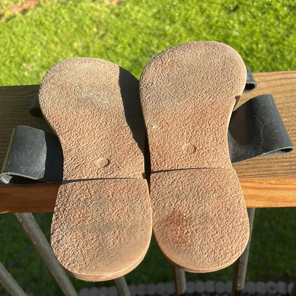 Madewell The Boardwalk Two Strap Black Flat Sandal - Image 5