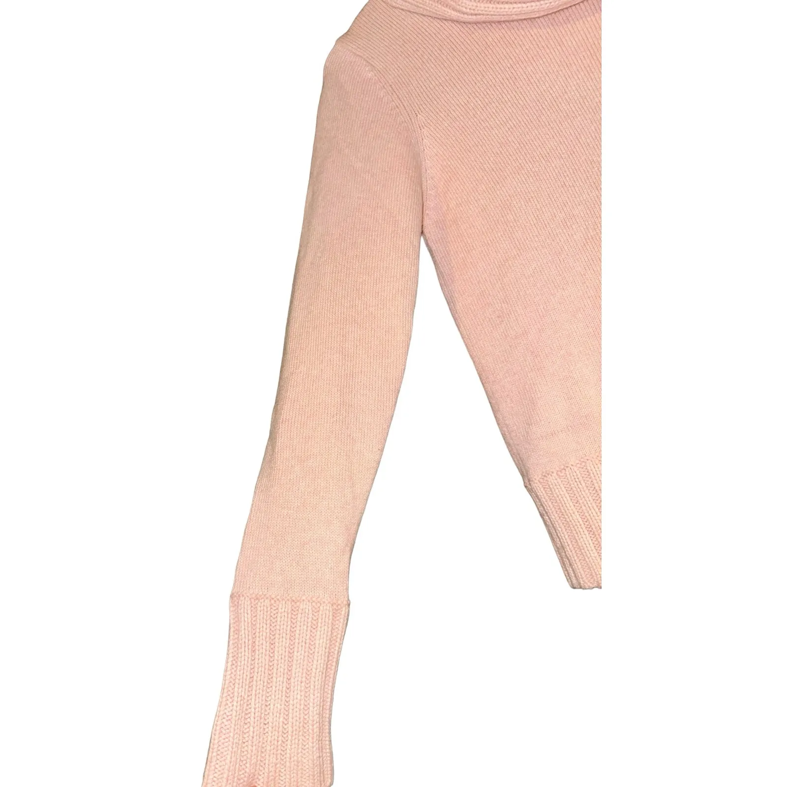 Marks & Spencer Pastel Pink Cowl Neck Knit Sweater Cashmere Angora Blend US 4 - Image 3