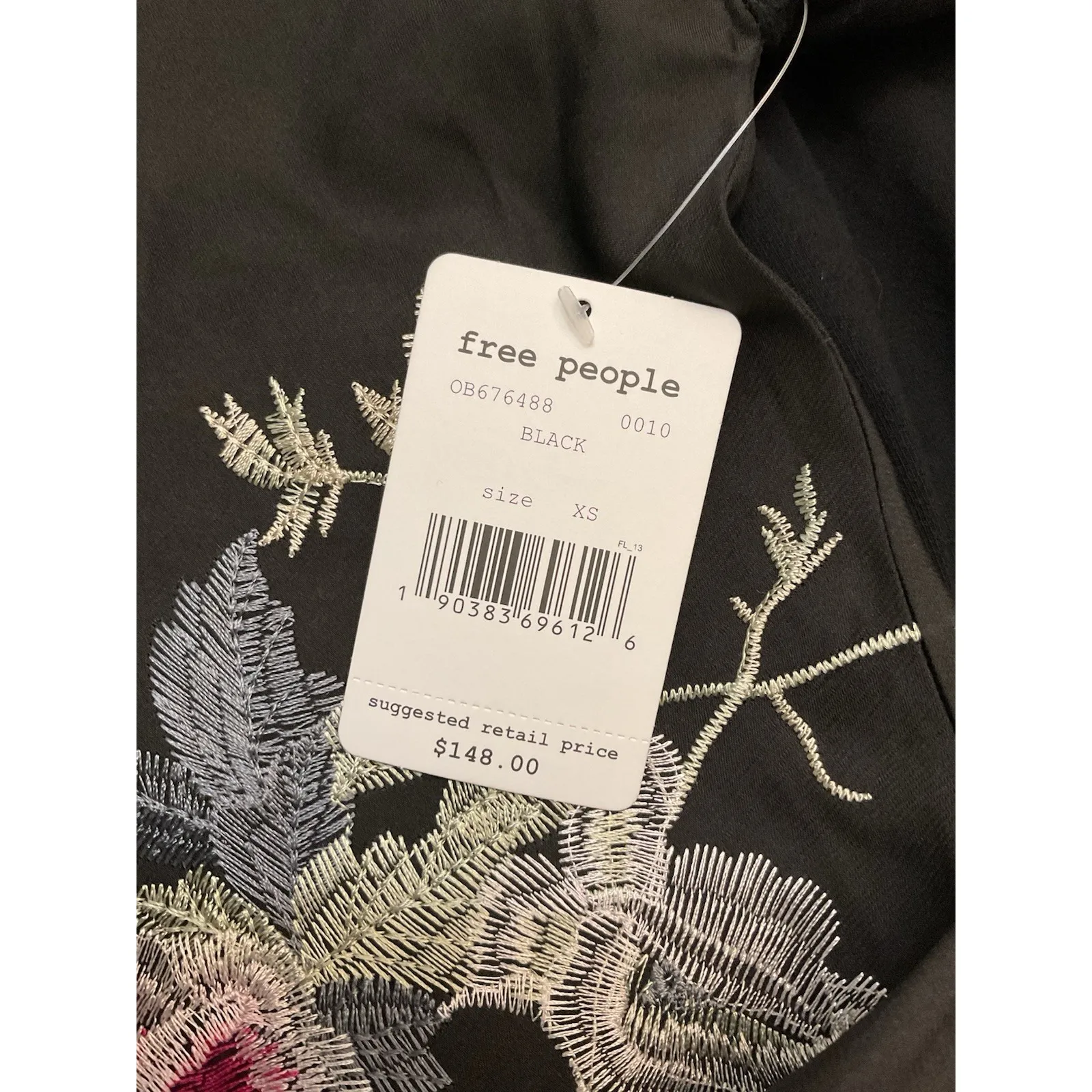 Free People Sydney Tuesday Embroidered Floral Kimono Tunic Top XS Oversized - Image 9