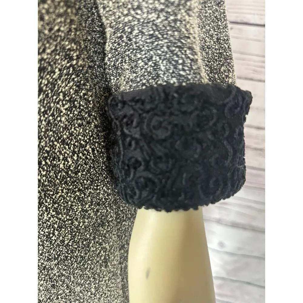 DANNY & NICOLE 2 PIECE Boucle Sleeveless dress & coat blacl & cream set SIZE 6 - Image 6