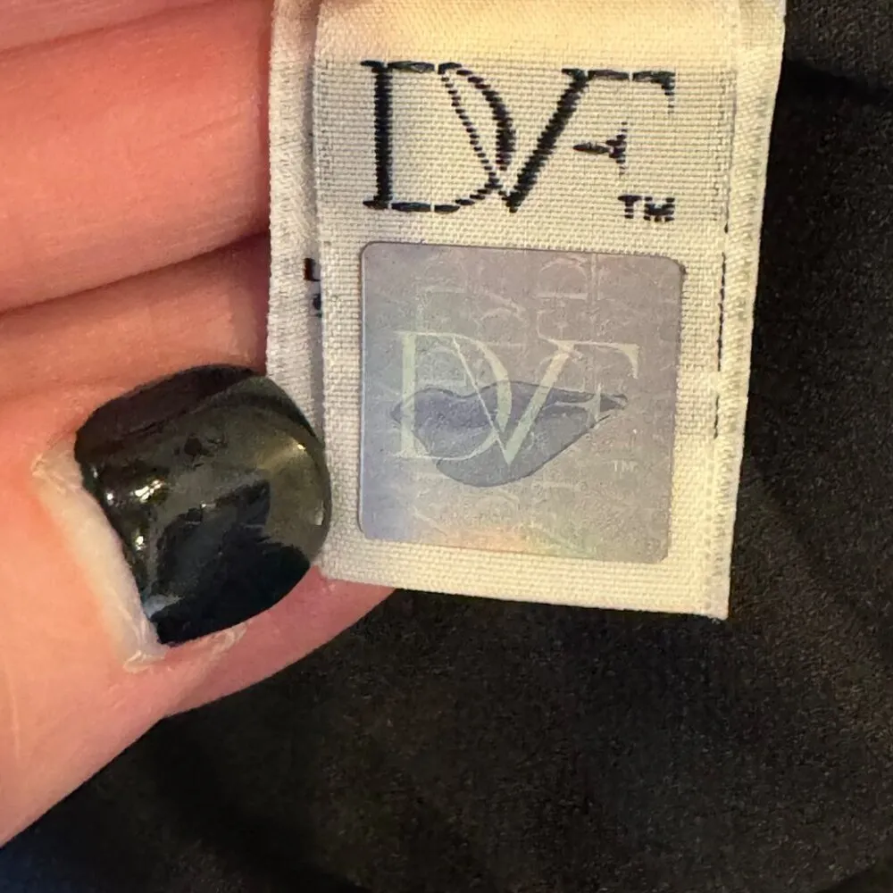 Diane Von Furstenberg Dress Women 6 Black Silk Jeweled Shift Mini Cocktail Party - Image 9