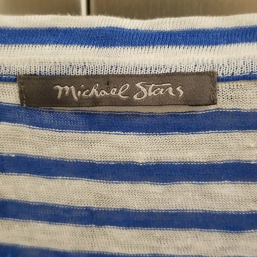 💕MICHAEL STARS💕 Long Sleeve Striped T-Shirt ~ Blue & White Stripes - Image 7