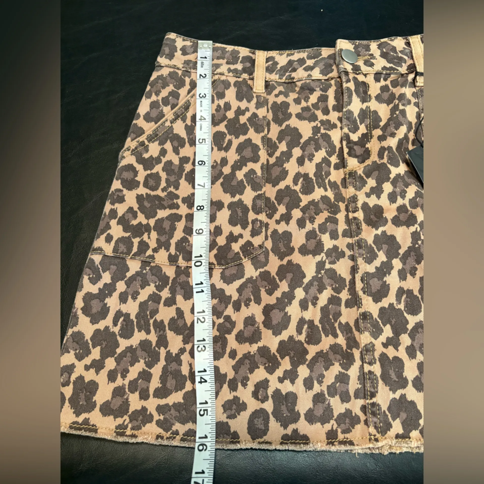 Versona Leopard Print Skirt - Brown and Tan w/front & back pockets. NWT size 10 - Image 11