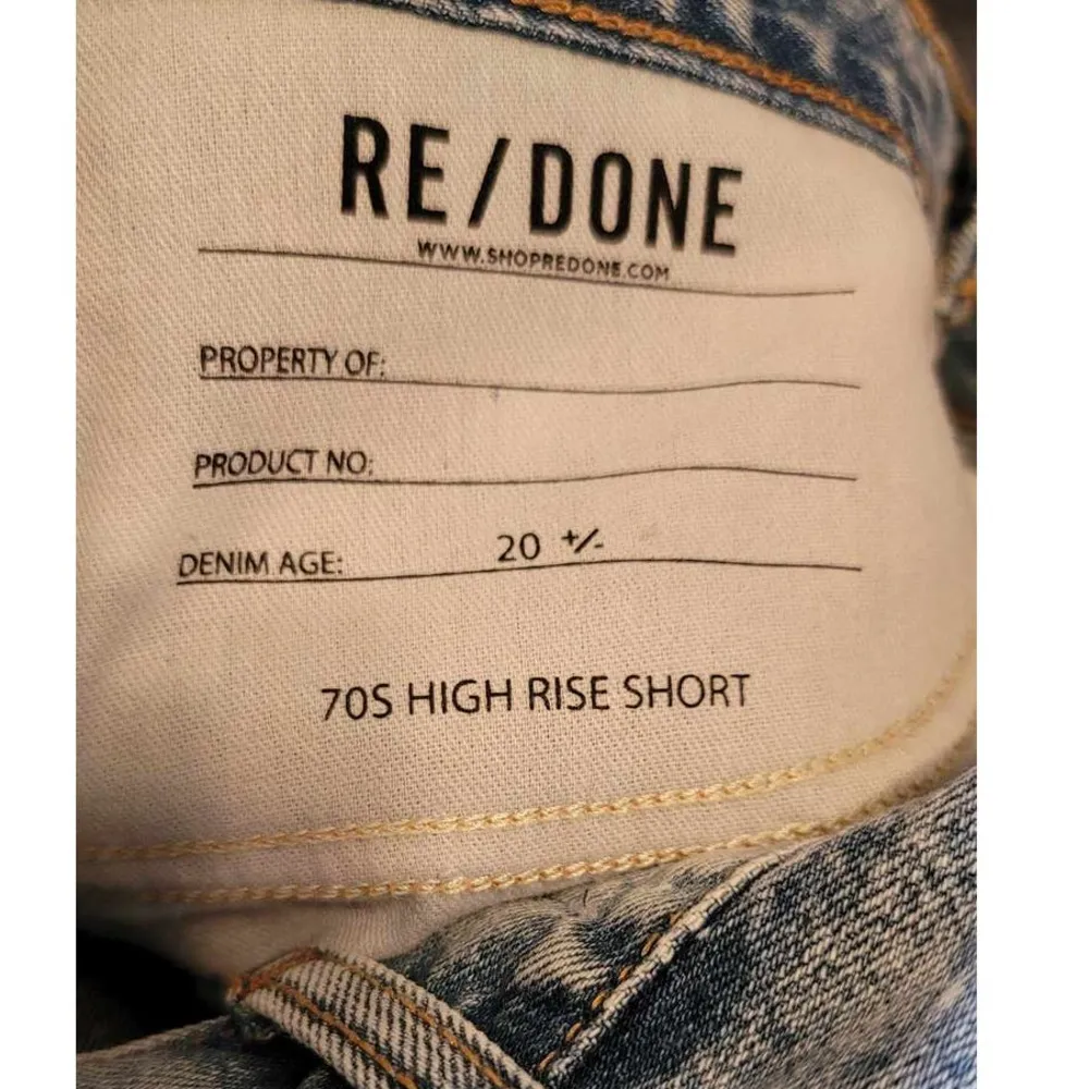 RE/DONE  70's High-Waisted Splashed Bleached Effect Denim Shorts 28 NEW - Image 6