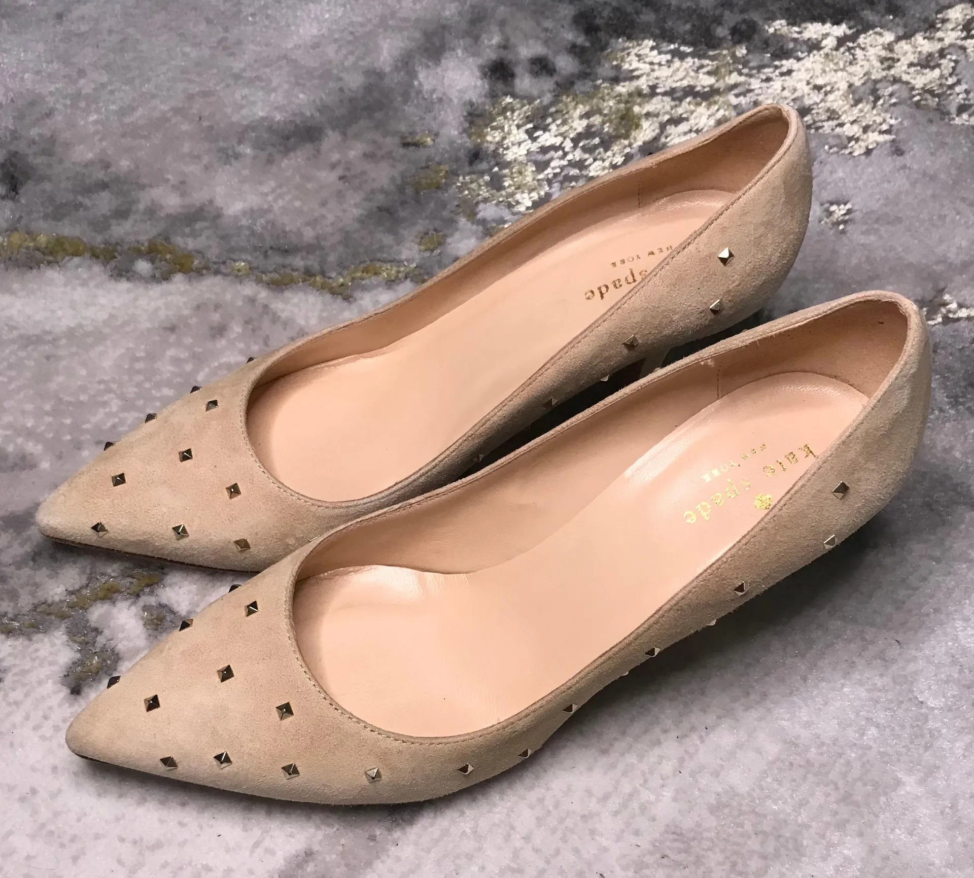 Jacinda Nude Suede Pumps - Image 7