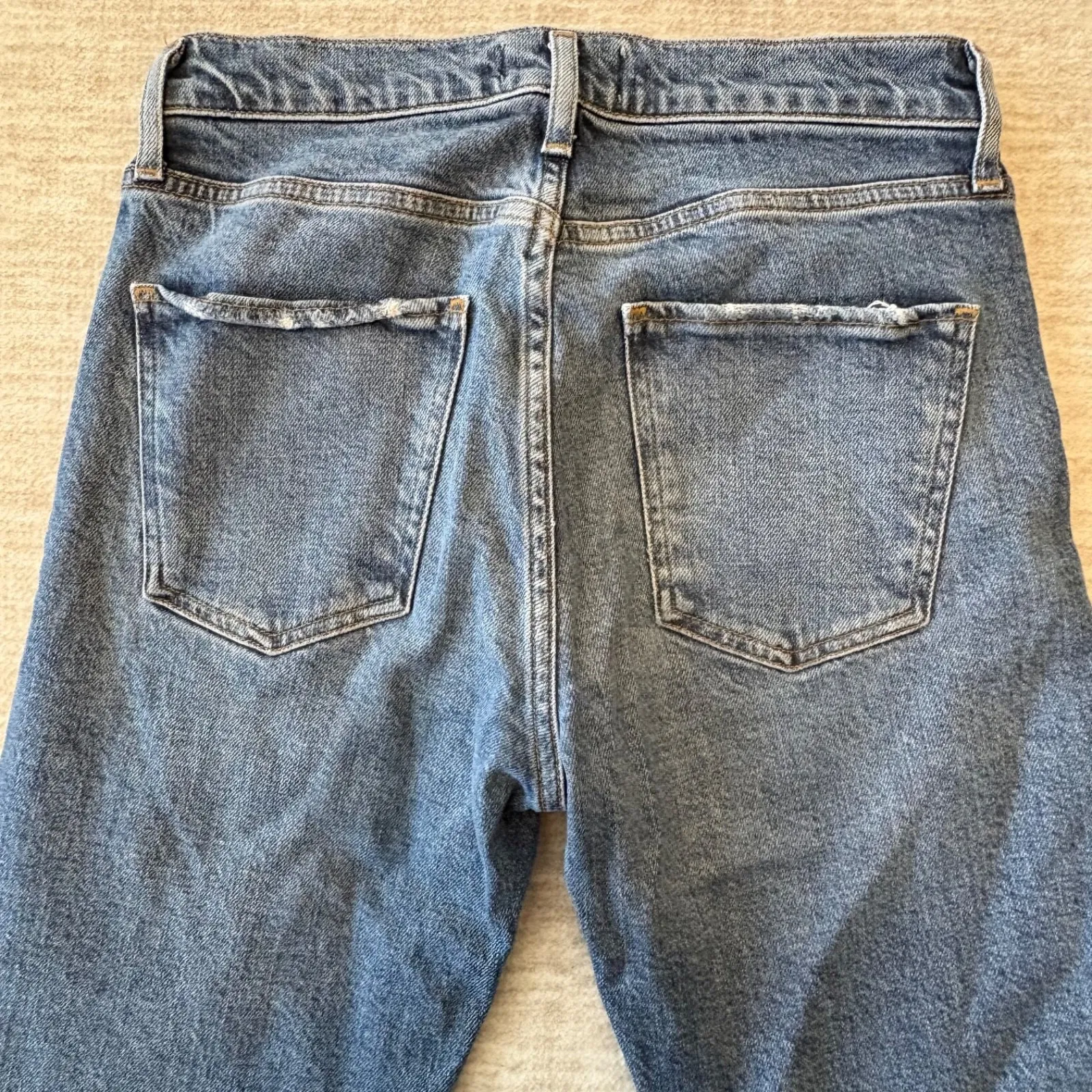 AGOLDE Toni Mid Rise Stretch Straight Ankle Jeans Blue Womens Size 24‎ - Image 11