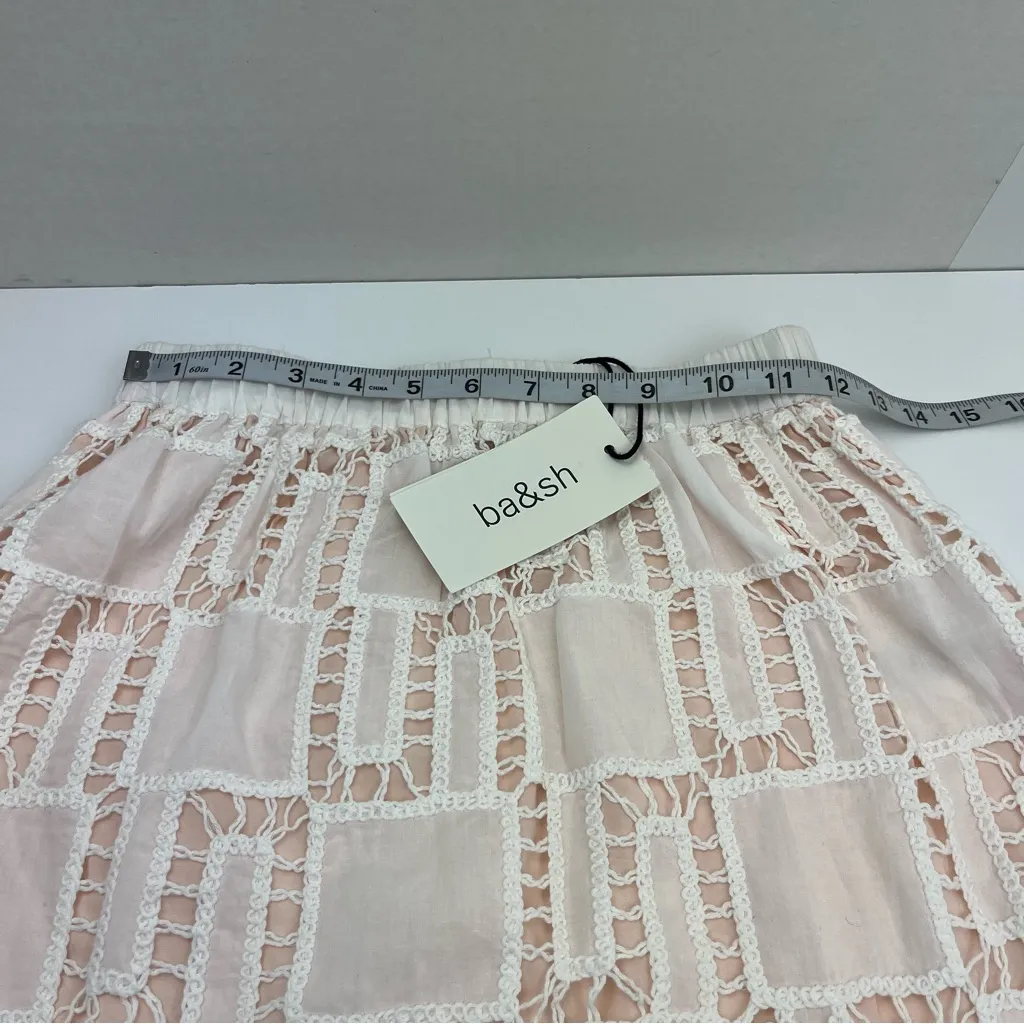 Ba&sh Anira Skirt Off‎ White Pull-On Lined Womens Size XS Cotton NEW *TINY FLAW - Image 9