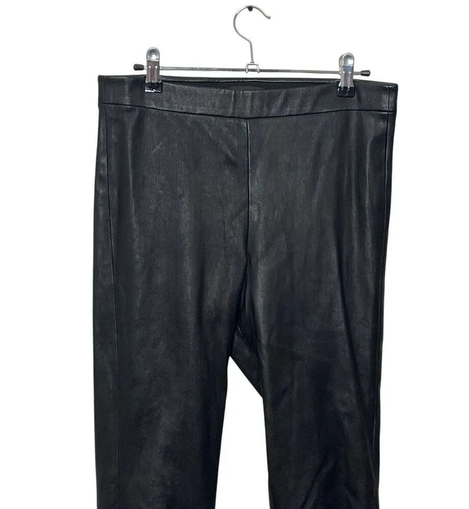 Theory Adbelle L2 Pants Lamb Leather Skinny High Rise Plants Black Womens Size 8 - Image 4