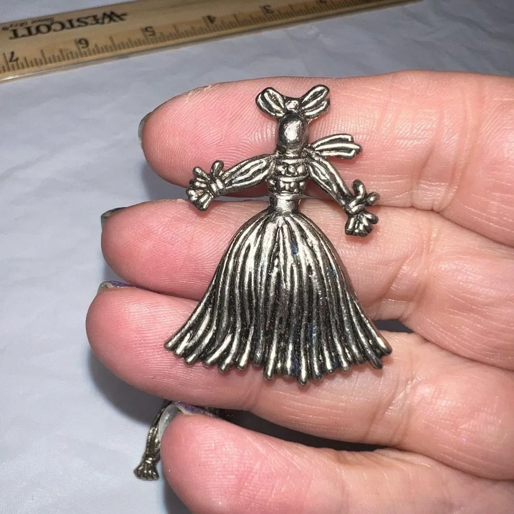 Vintage Rag Doll Scatter Pins Silver Tone Silver - Image 4