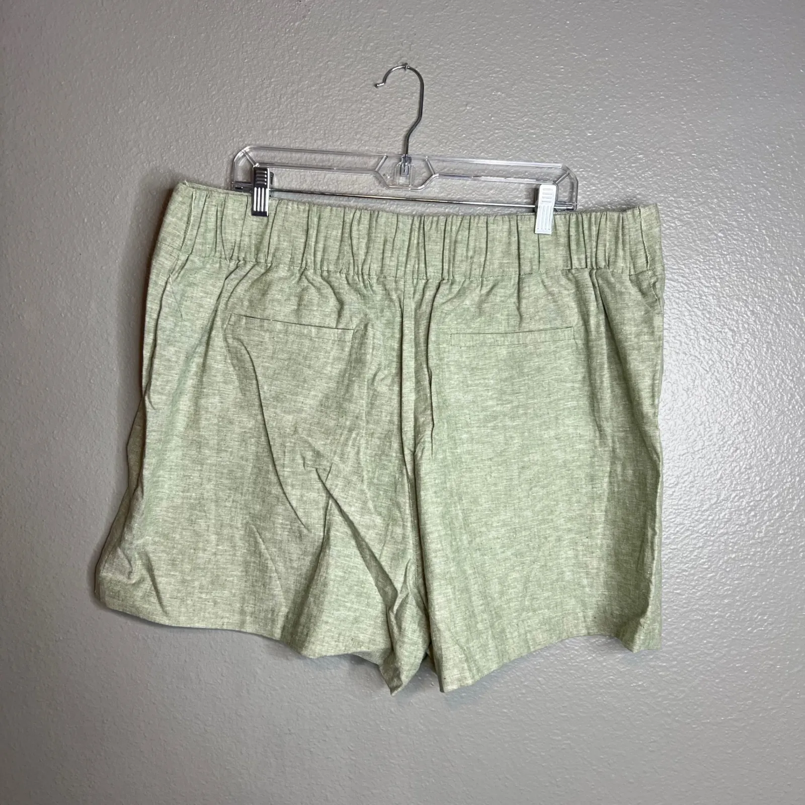 NY&C Linen‎ Blend Safari Shorts Size XXL Patch Pockets Pull On Elastic Waist NWT Green - Image 8