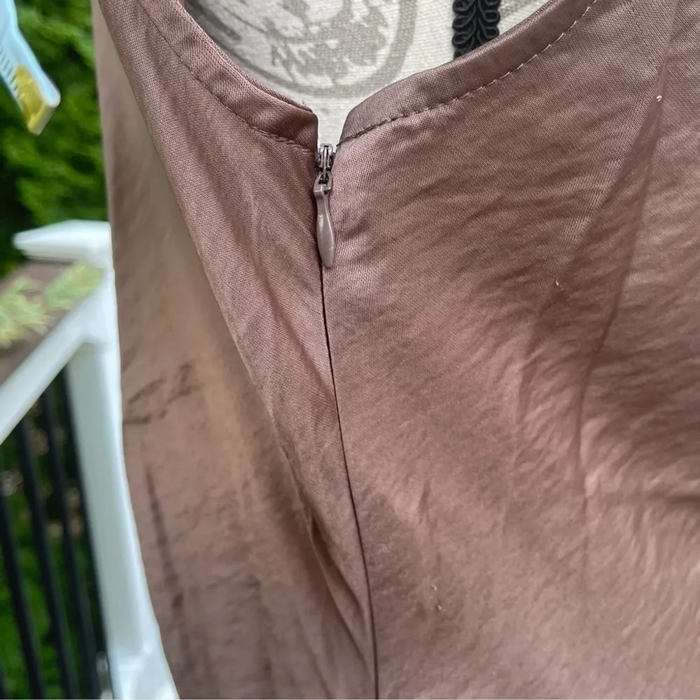 HOUSE of Harlow 1960 x REVOLVE Beige brown satin long keyhole maxi dress Sz XL - Image 10