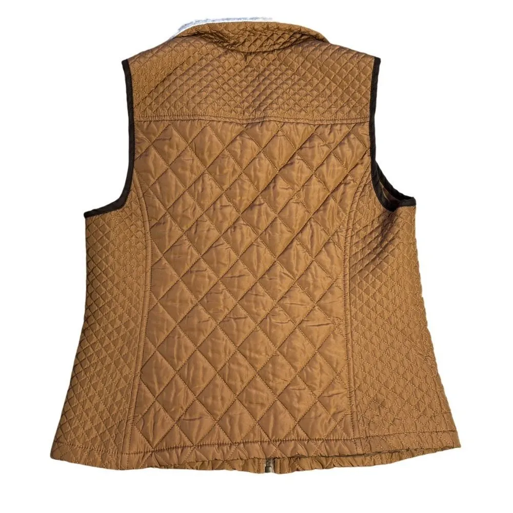 G.H Bass & Co. Tan Quilted Sleeveless Puffer Zip Up Vest Brown Size undefined - Image 3