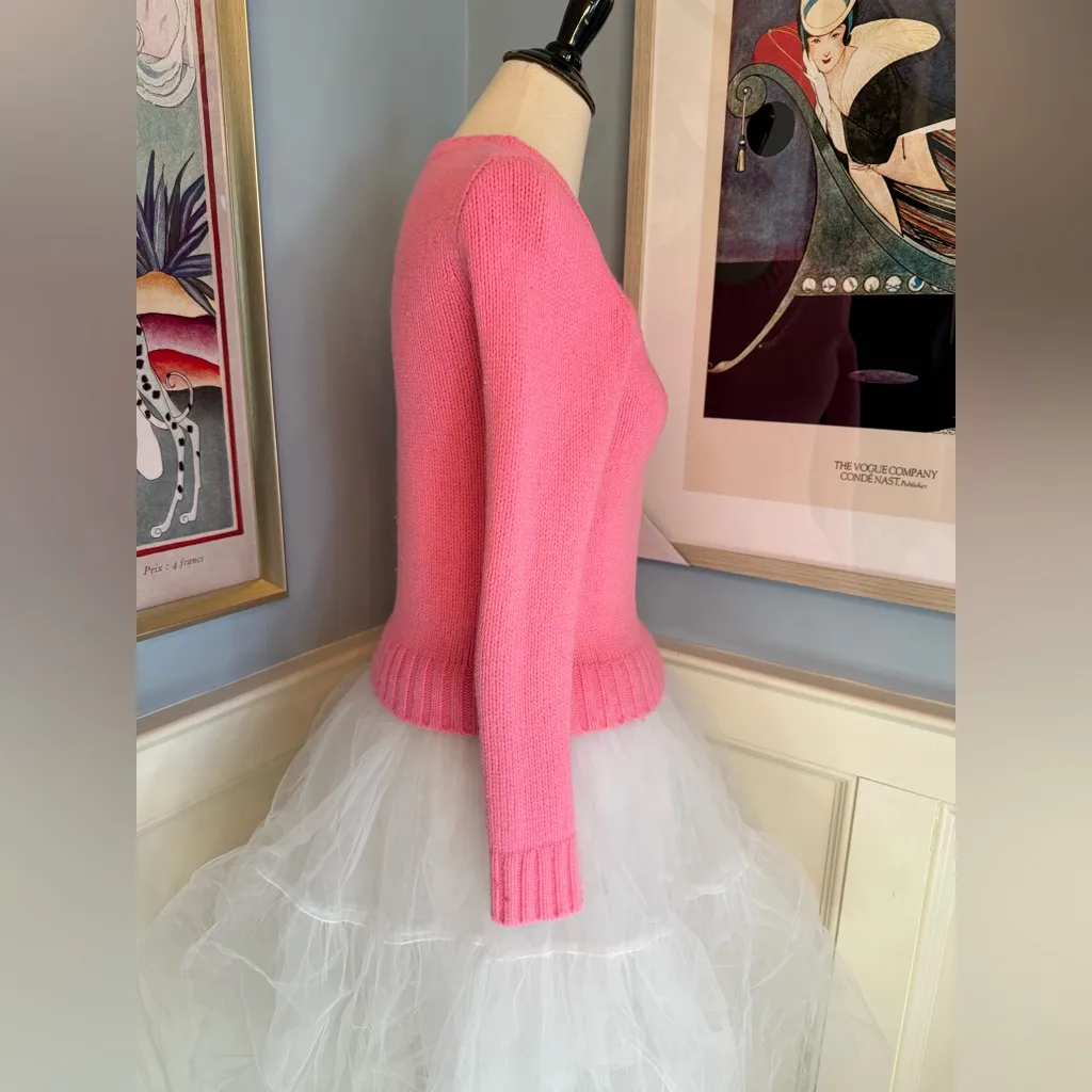 J.Crew Neon Pink Wool Sweater Sz S - Image 2