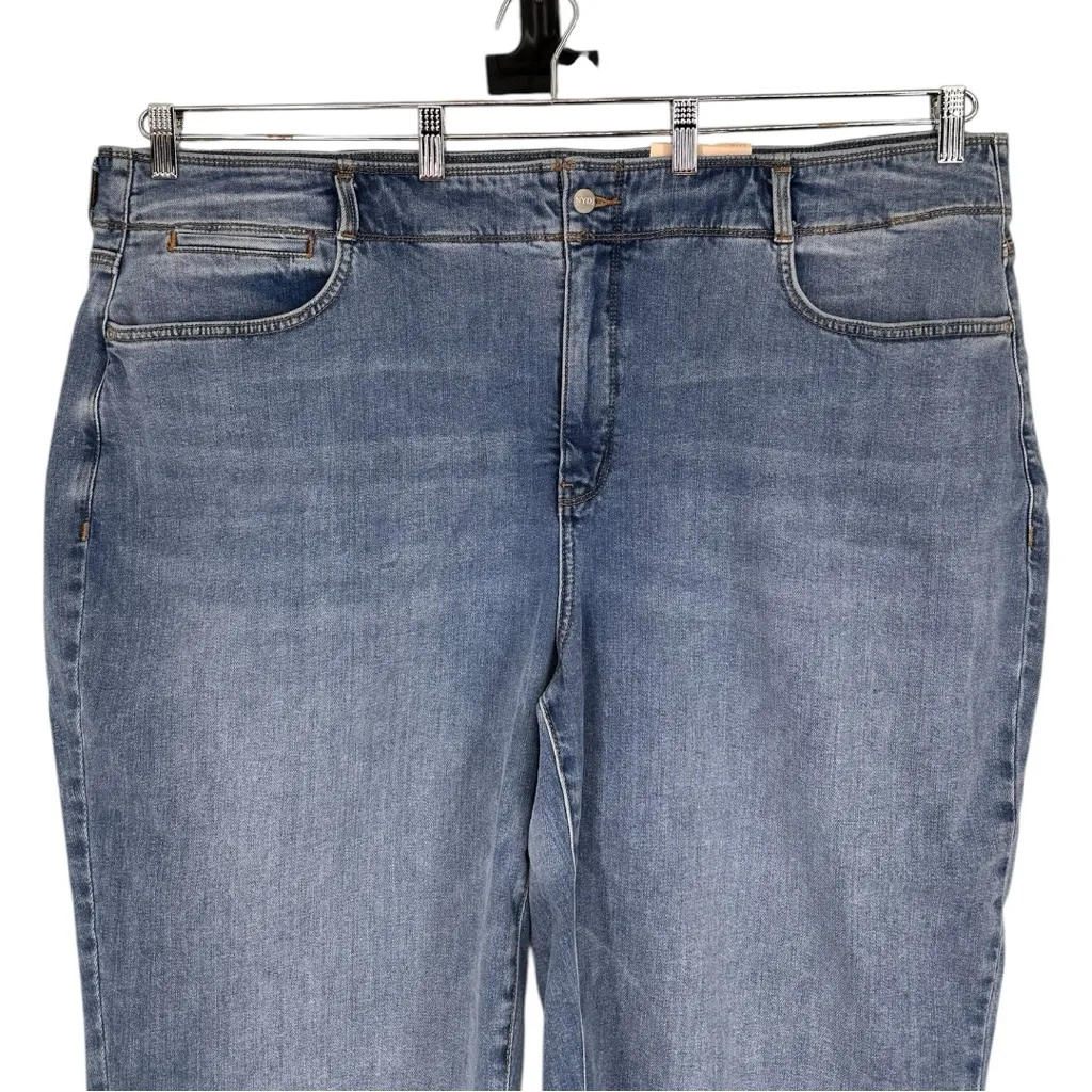 NYDJ Brigitte High Waist Wide Leg Capri Jeans size 22W in Corfu Blue NWT Raw Hem - Image 4