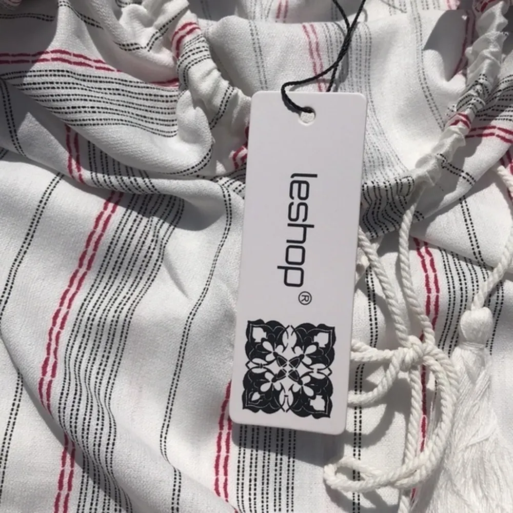 LeShop Boho Peasant Off Shoulder Tunic/Dress White Size M - Image 5